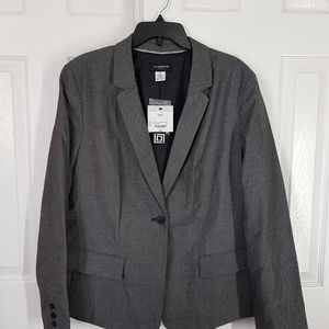 Liz Claiborne Womens Black Birdseye Career Blazer